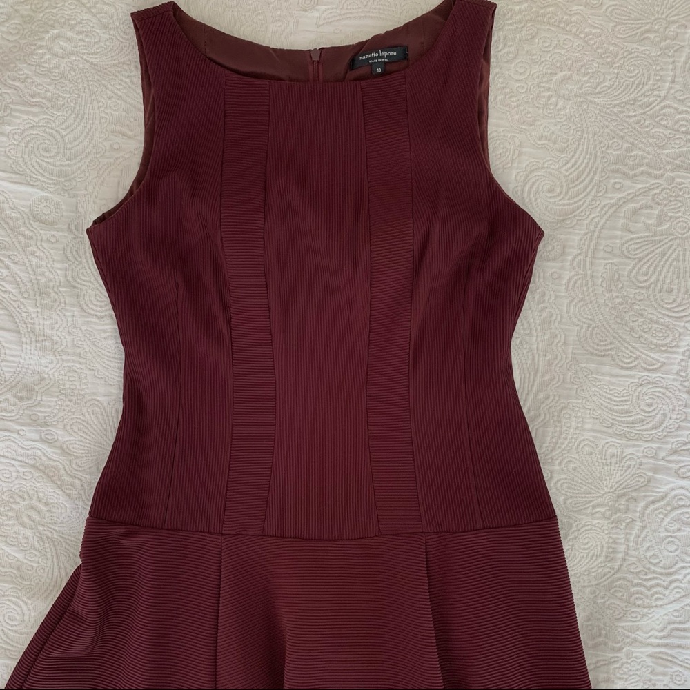 Nanette Lepore burgundy fit and flare dress